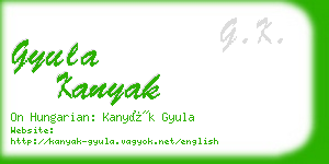 gyula kanyak business card